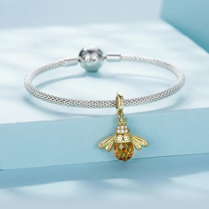 (Bild für) Pandora Style Goldene Biene Anhänger - SCC035-B - Ansicht 3