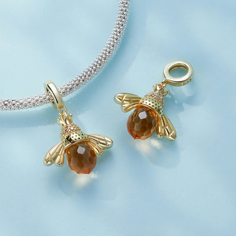 (Bild für) Pandora Style Goldene Biene Anhänger - SCC035-B - Ansicht 4