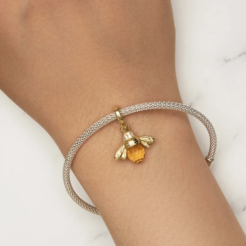 (Bild für) Pandora Style Goldene Biene Anhänger - SCC035-B - Ansicht 5