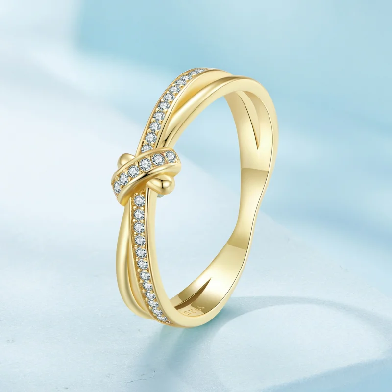 (Bild für) Pandora Style Goldener Knoten Ring - SCR896-B - Ansicht 2