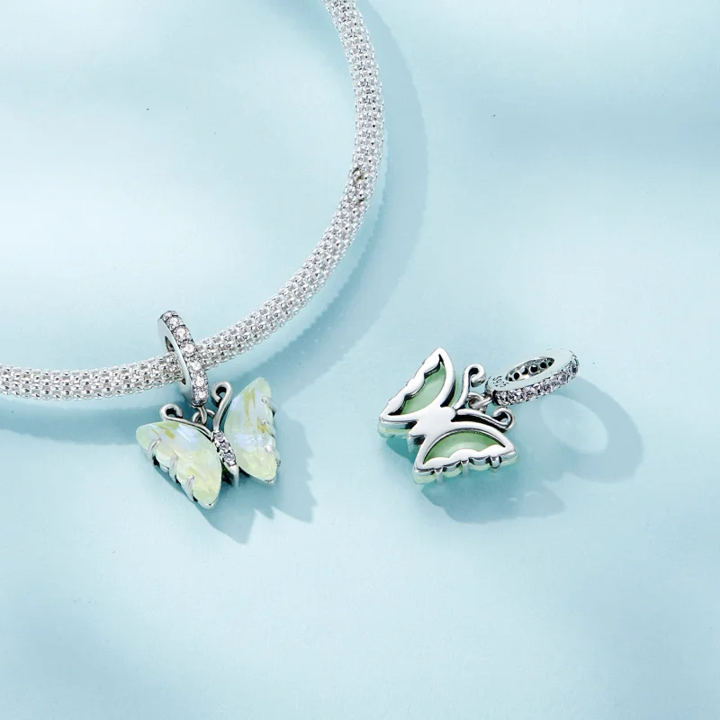 (Bild für) Pandora Style Grün Aurora Schmetterling Anhänger - SCC2305-GN - Ansicht 4
