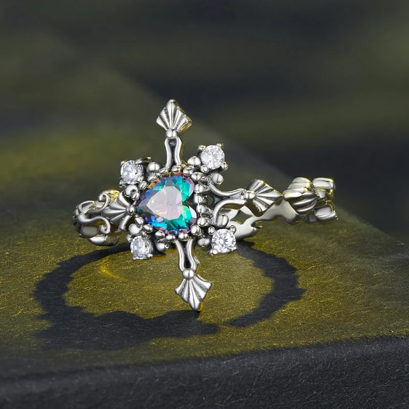 (Bild für) Pandora Style Halloween Cross Open Ring - BSR482-E - Ansicht 3