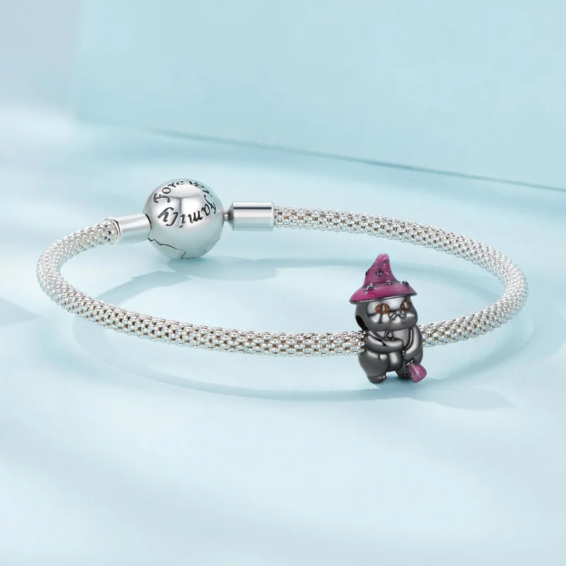 (Bild für) Pandora Style Halloween Hexenkatze-Anhänger - SCC2625 - Ansicht 5