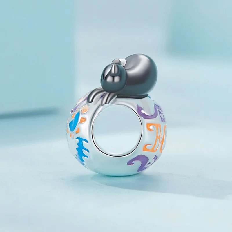 (Bild für) Pandora Style Halloween Kürbis-Laterne Anhänger - SCC2626 - Ansicht 3