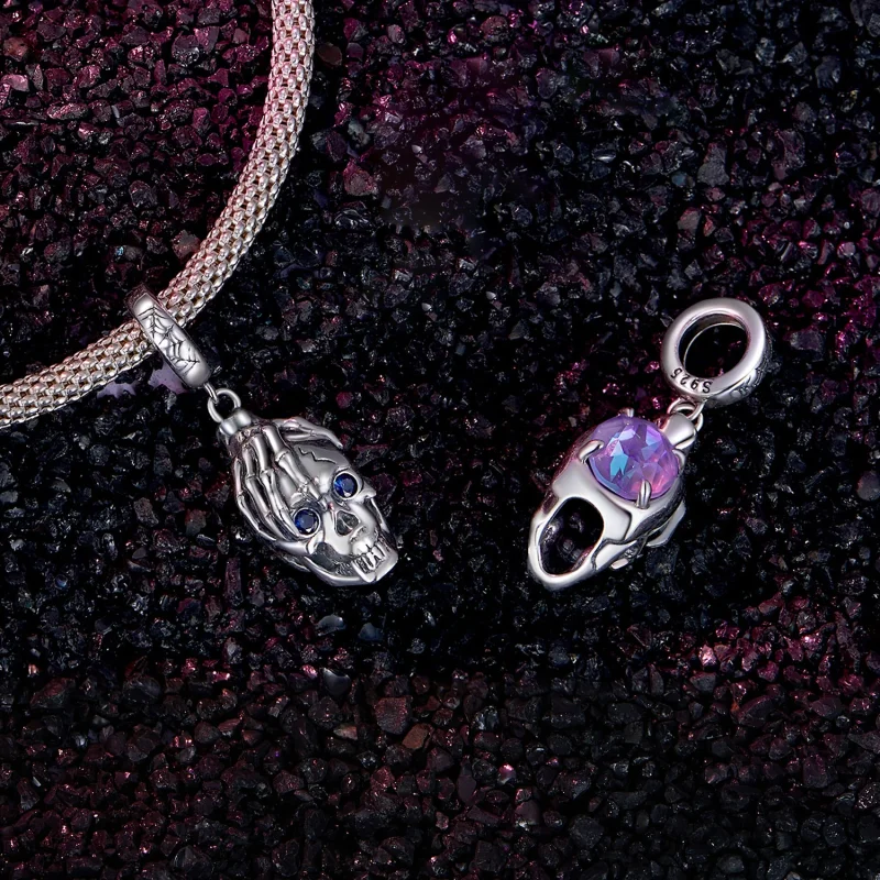 (Bild für) Pandora Style Halloween-Schädel-Anhänger - SCC2606 - Ansicht 4