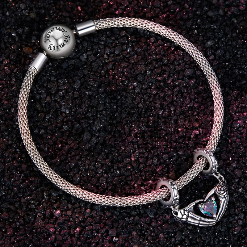 (Bild für) Pandora Style Halloween-Schädel-Hände-Anhänger - SCC2607 - Ansicht 3