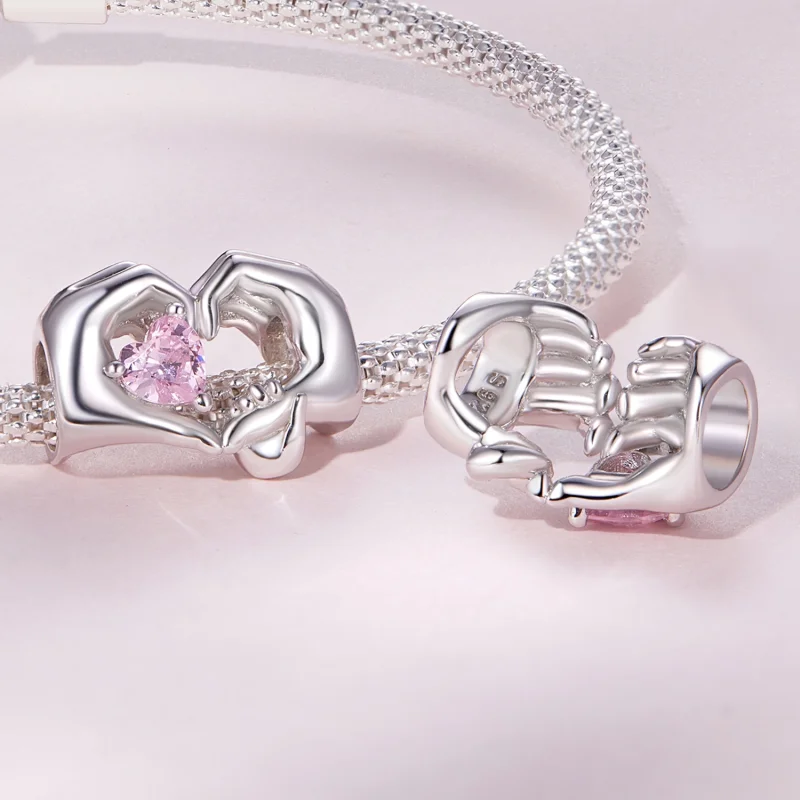 (Bild für) Pandora Style Herz-Geste-Anhänger - BSC829 - Ansicht 4