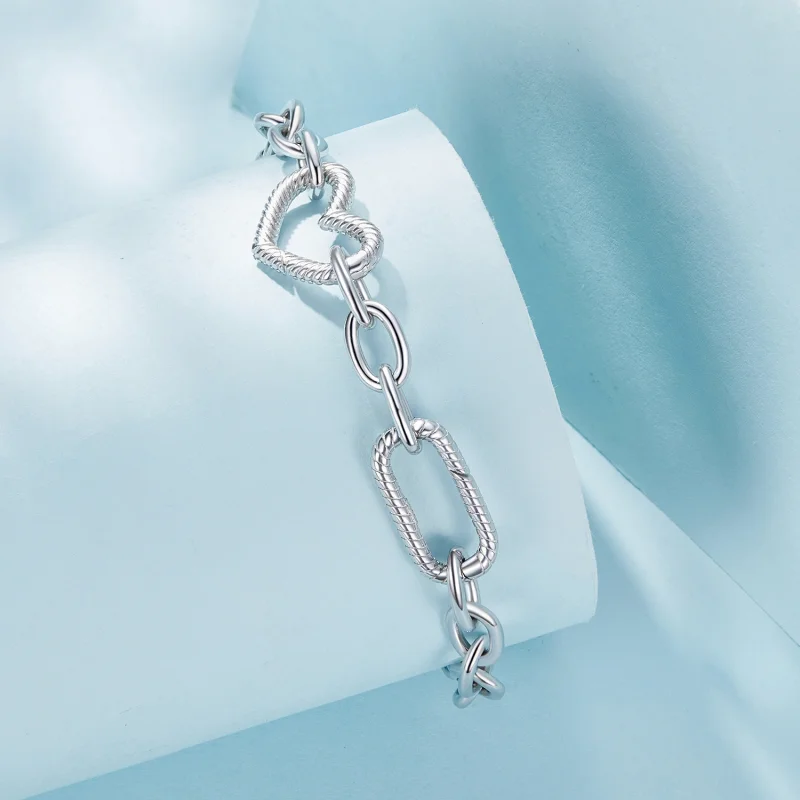 (Bild für) Pandora Style Herz-Ketten-Armband - SCB258 - Ansicht 2