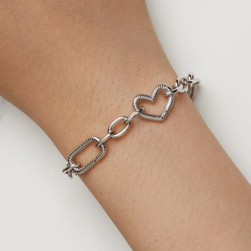 (Bild für) Pandora Style Herz-Ketten-Armband - SCB258 - Ansicht 7