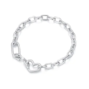 (Bild für) Pandora Style Herz-Ketten-Armband - SCB258