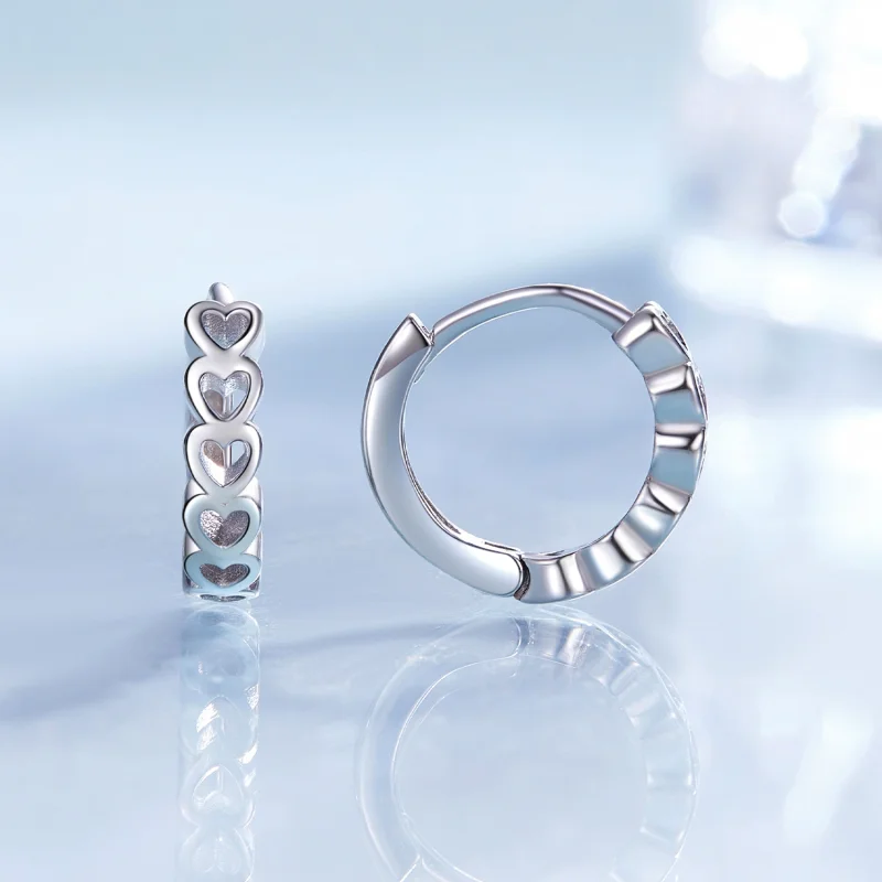 (Bild für) Pandora Style Herzförmige Creolen - BSE880 - Ansicht 2