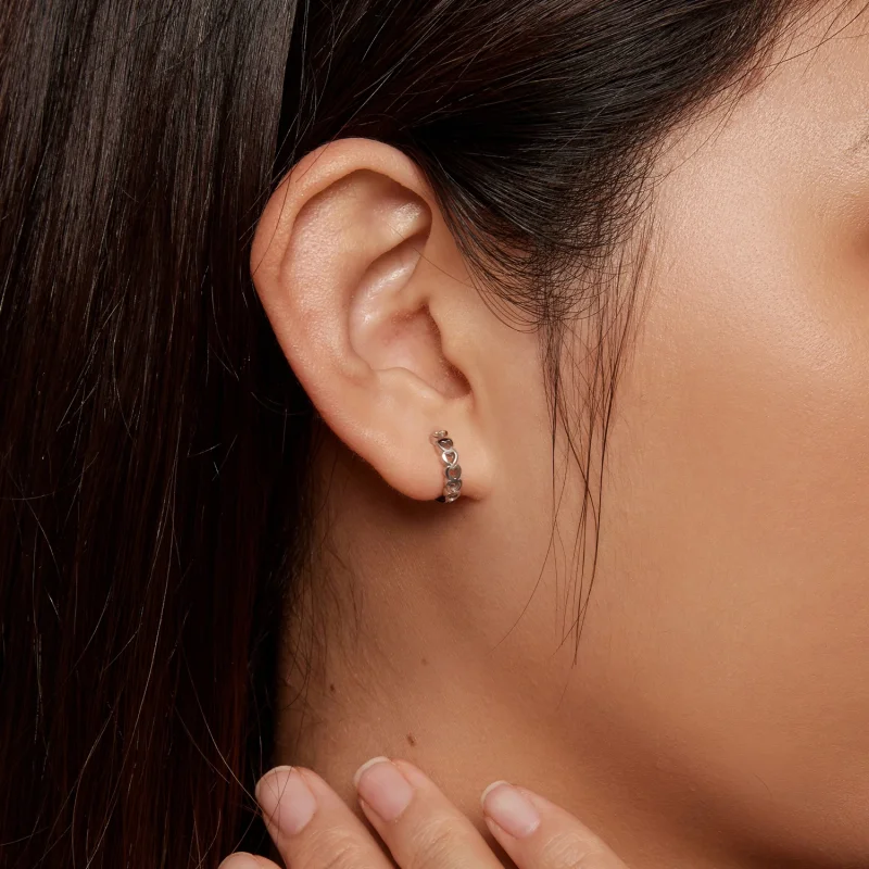 (Bild für) Pandora Style Herzförmige Creolen - BSE880 - Ansicht 6