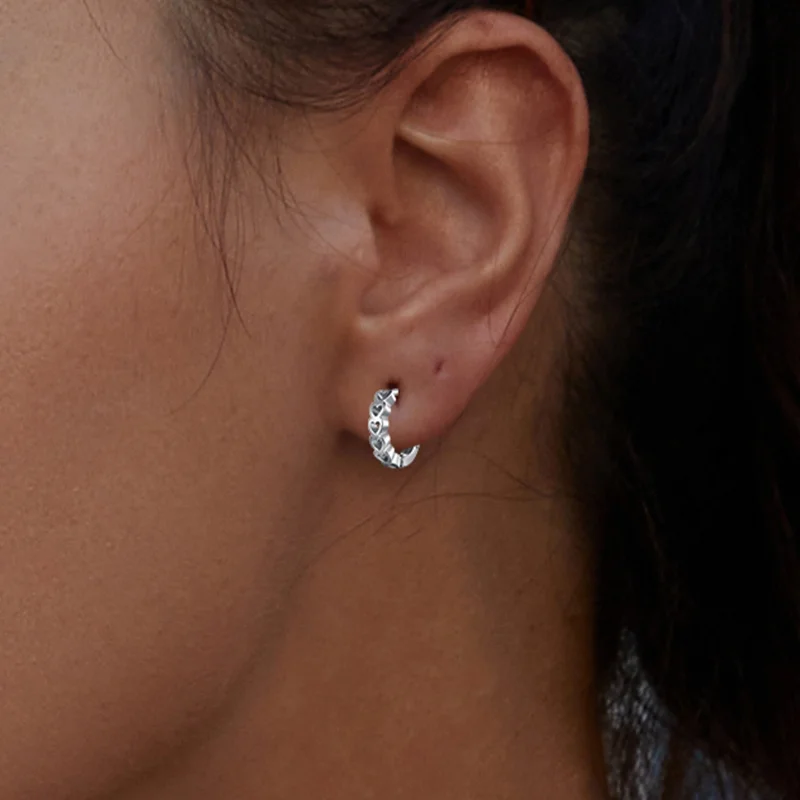 (Bild für) Pandora Style Herzförmige Creolen - BSE880 - Ansicht 9