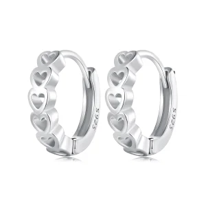 (Bild für) Pandora Style Herzförmige Creolen - BSE880