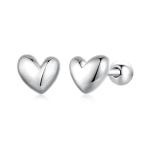 (Bild für) Pandora Style Herzförmige Stecker Ohrringe - BSE886