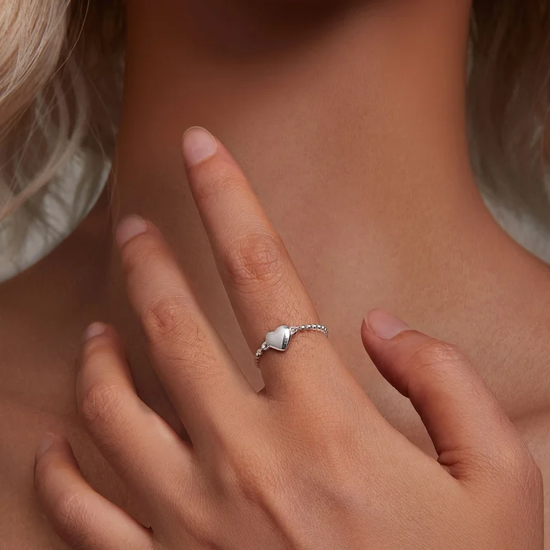 (Bild für) Pandora Style Herzförmiger Kettenring - BSR488 - Ansicht 4