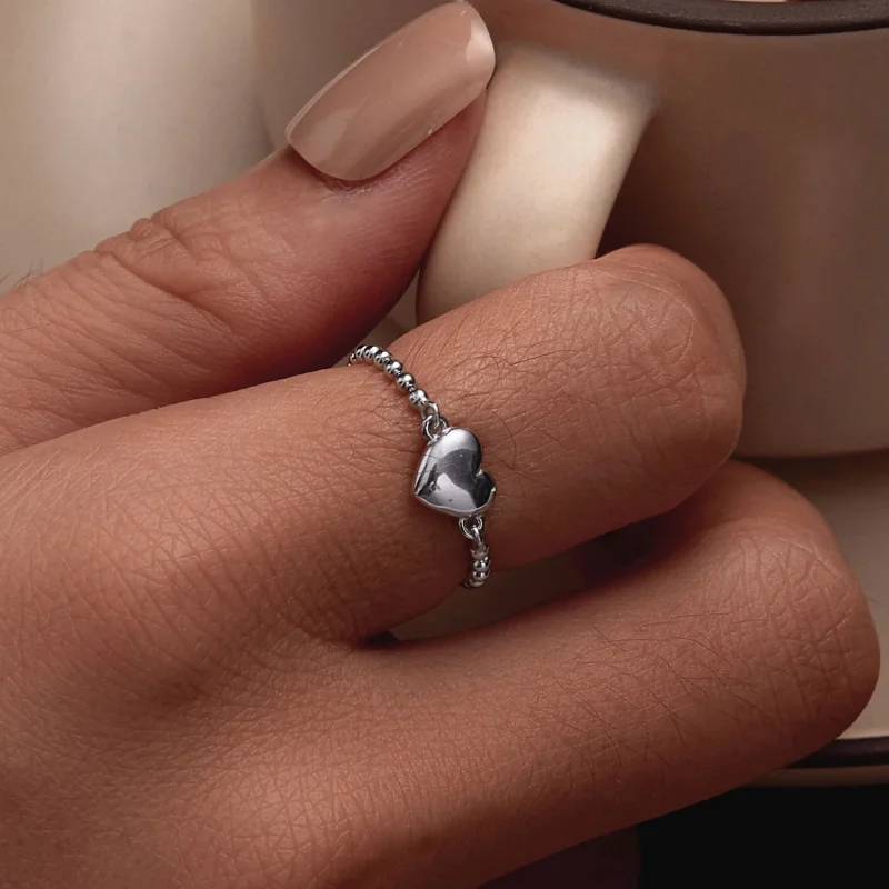 (Bild für) Pandora Style Herzförmiger Kettenring - BSR488 - Ansicht 6