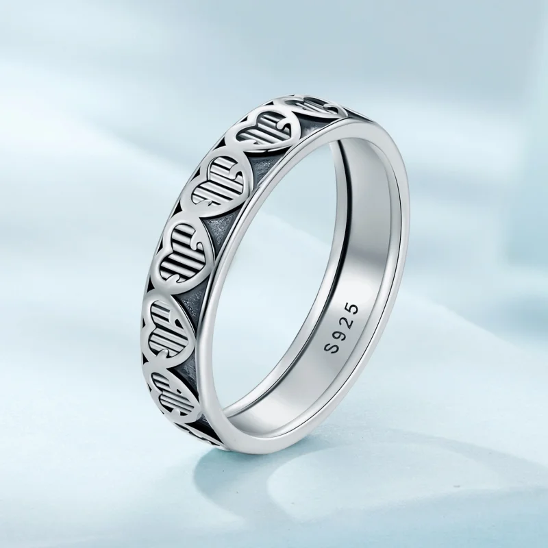 (Bild für) Pandora Style Herzförmiger Relief-Ring - SCR964 - Ansicht 2
