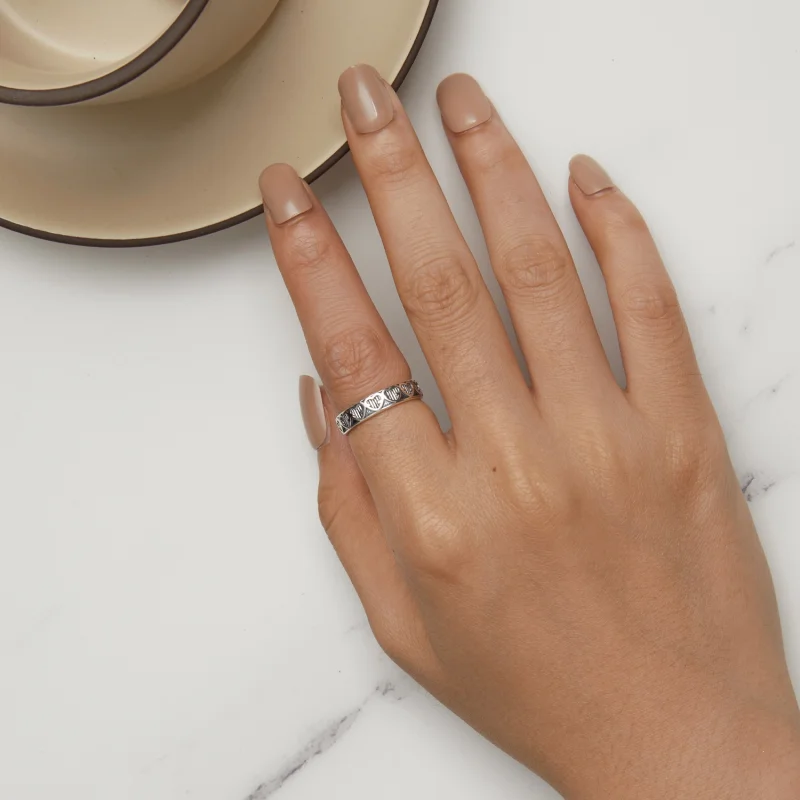 (Bild für) Pandora Style Herzförmiger Relief-Ring - SCR964 - Ansicht 5