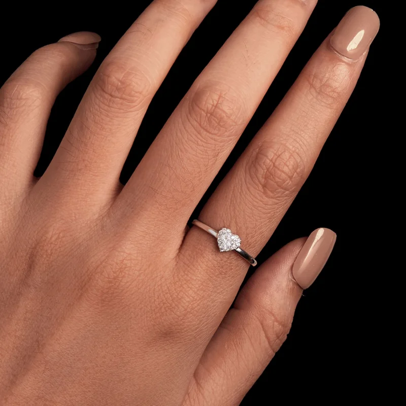 (Bild für) Pandora Style Herzförmiger Ring (Ein Zertifikat) - MSR038 - Ansicht 4