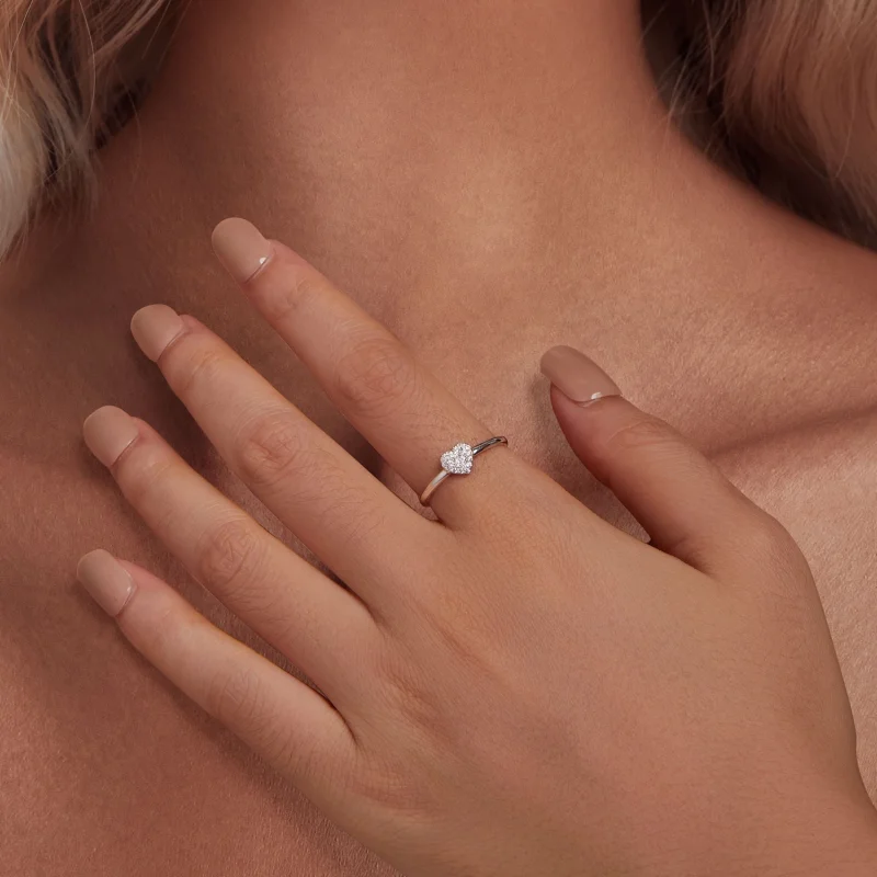 (Bild für) Pandora Style Herzförmiger Ring (Ein Zertifikat) - MSR038 - Ansicht 5