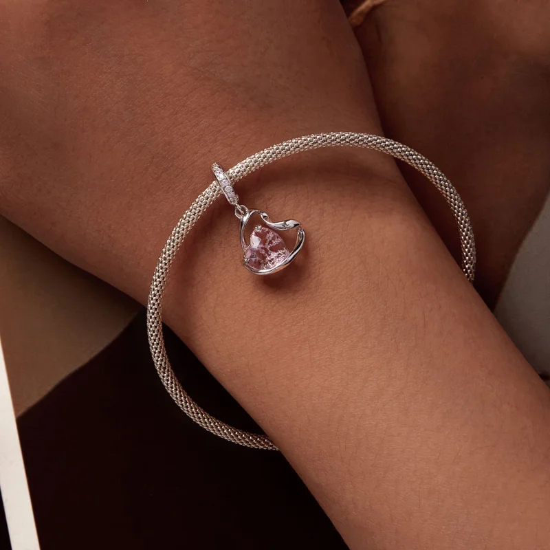 (Bild für) Pandora Style Herzförmiges Band-Anhänger - BSC922 - Ansicht 6