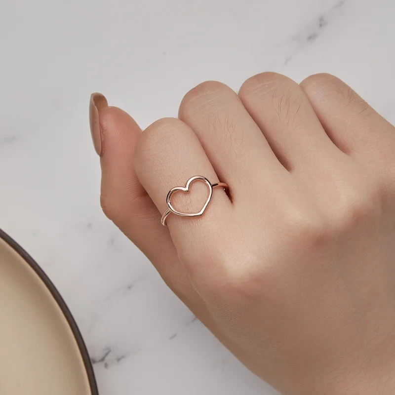 (Bild für) Pandora Style Herzring aus Roségold - SCR641-C - Ansicht 5
