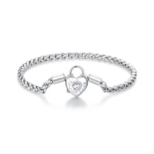 (Bild für) Pandora Style Herzschloss Basis-Kettenarmband - BSB147