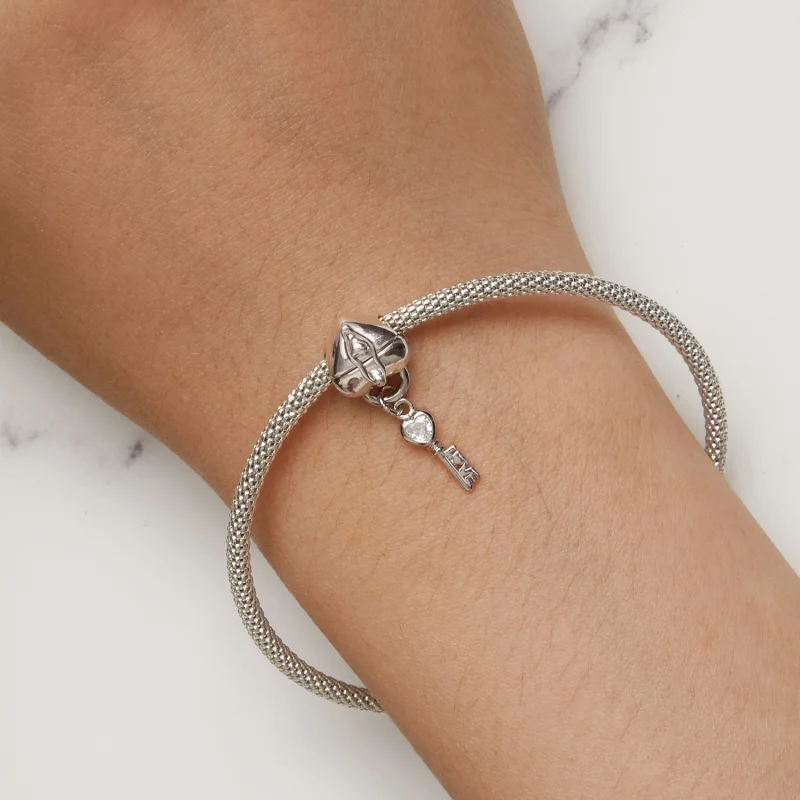 (Bild für) Pandora Style Herzschloss-Schlüssel-Anhänger - SCC2580 - Ansicht 8