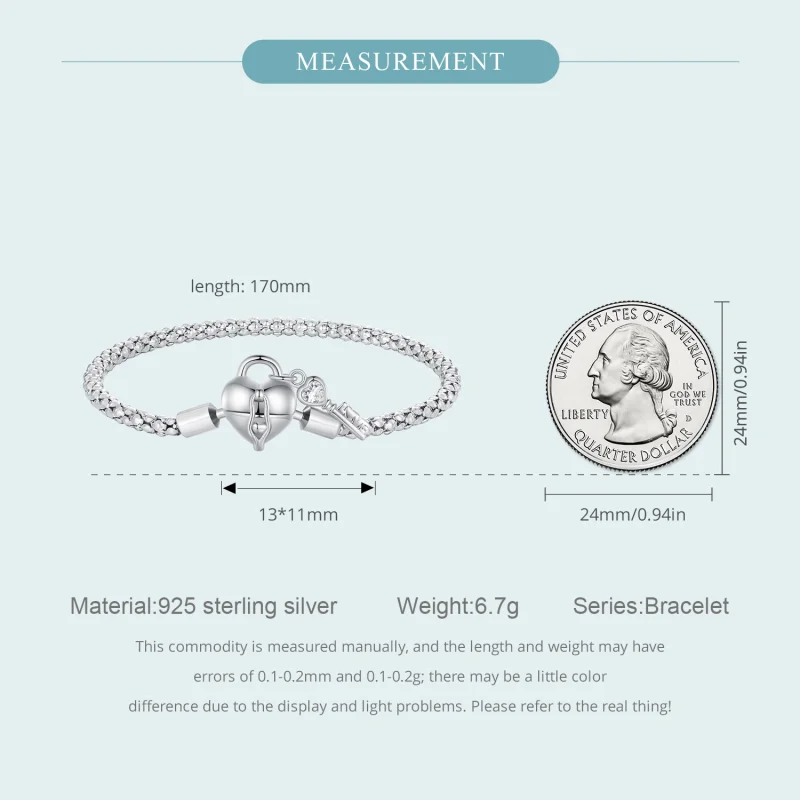 (Bild für) Pandora Style Herzschloss-Schlüsselanhänger Armband - SCB259 - Ansicht 5