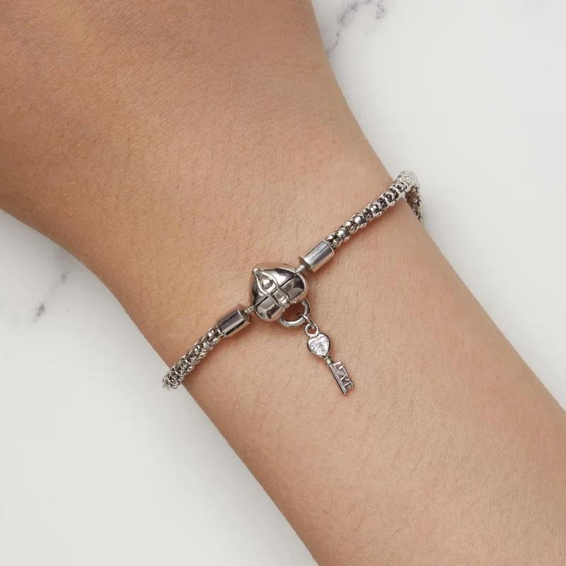 (Bild für) Pandora Style Herzschloss-Schlüsselanhänger Armband - SCB259 - Ansicht 7