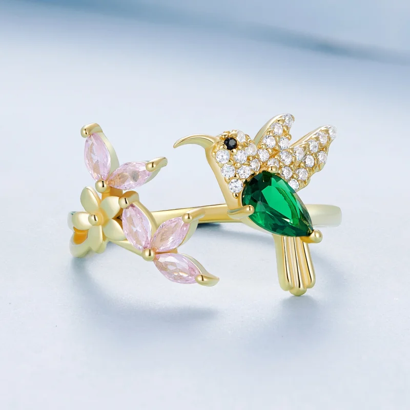 (Bild für) Pandora Style Hummingbird's Gift-S925 Silber Open Ring - BSR016-B - Ansicht 3