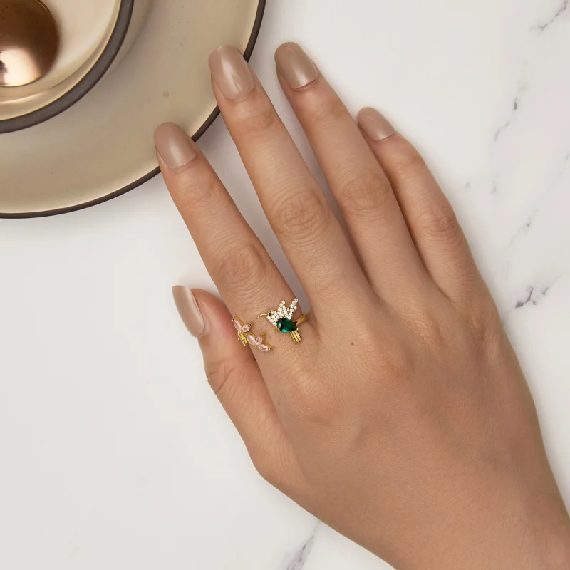 (Bild für) Pandora Style Hummingbird's Gift-S925 Silber Open Ring - BSR016-B - Ansicht 5