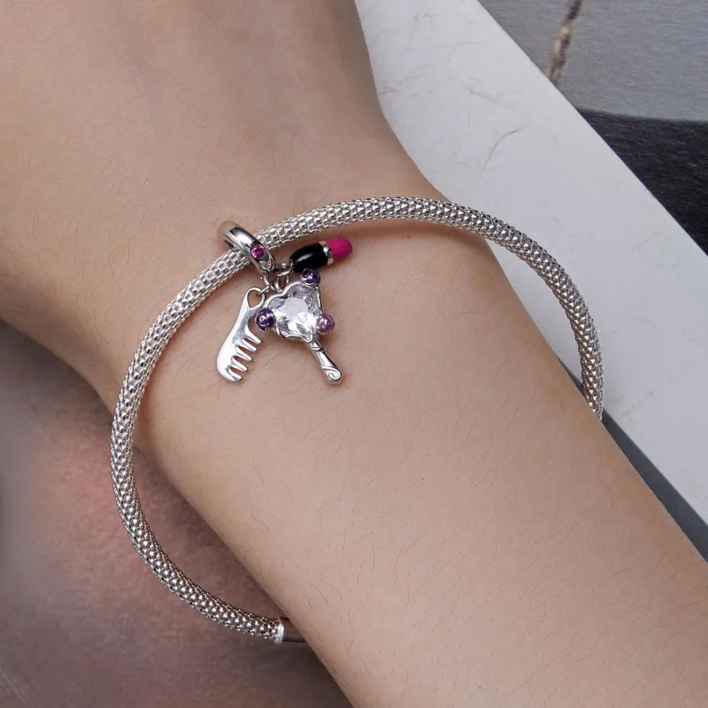 (Bild für) Pandora Style Kamm, Lippenstift und Spiegel-Anhänger - SCC2474 - Ansicht 4