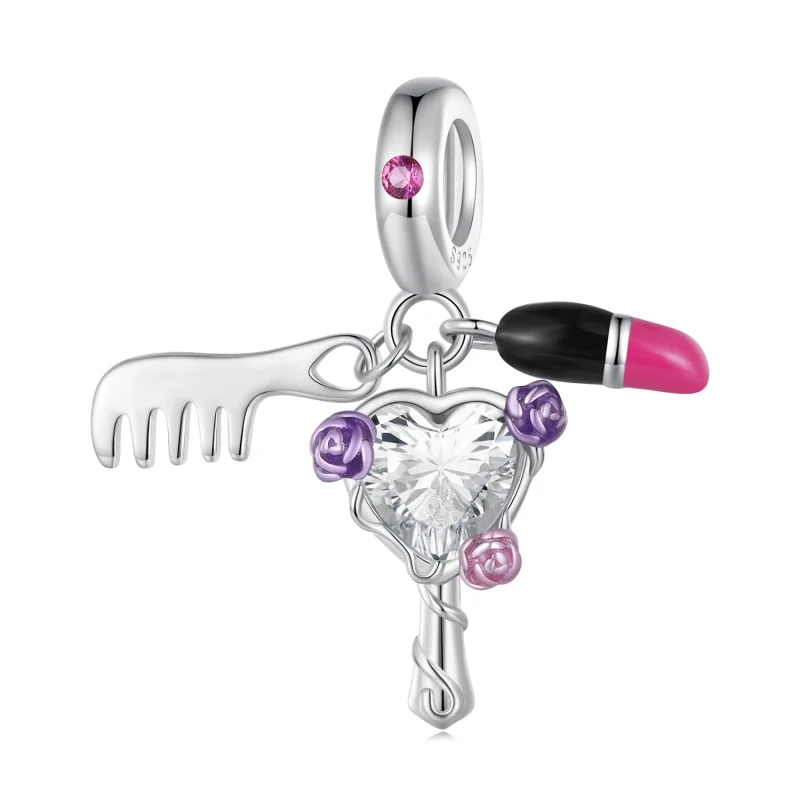 (Bild für) Pandora Style Kamm, Lippenstift und Spiegel-Anhänger - SCC2474 - Ansicht 6