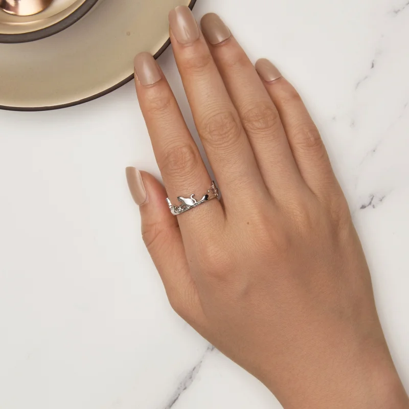 (Bild für) Pandora Style Katze Offener Ring - SCR944-E - Ansicht 3