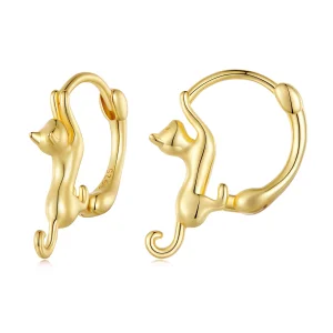 (Bild für) Pandora Style Katzen-Reifohrringe - SCE1488-LB