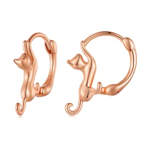 (Bild für) Pandora Style Katzen-Reifohrringe - SCE1488-LC