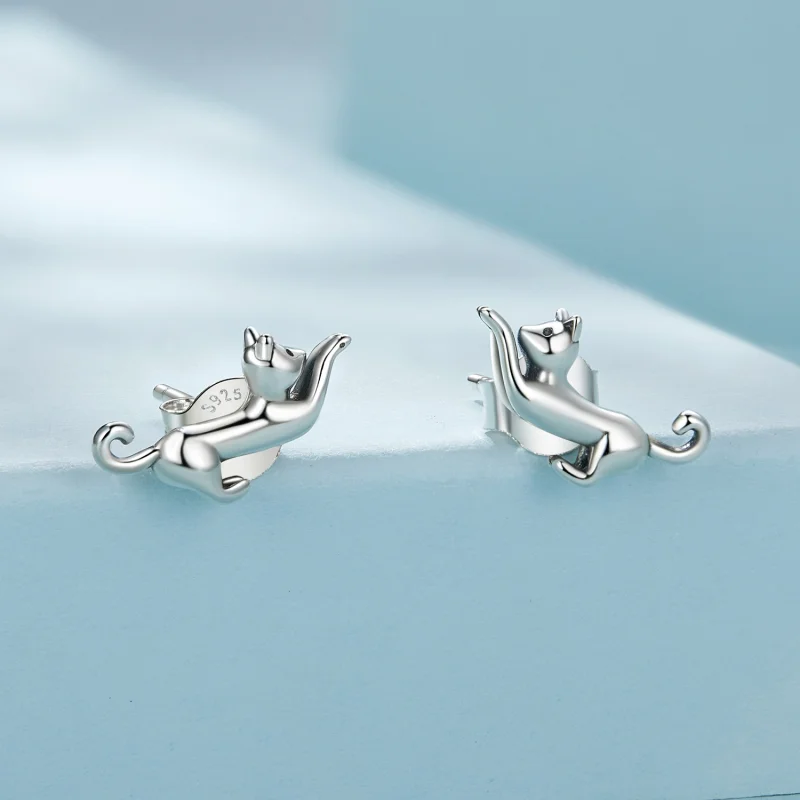 (Bild für) Pandora Style Katzen-Stecker Ohrringe - SCE1630 - Ansicht 2