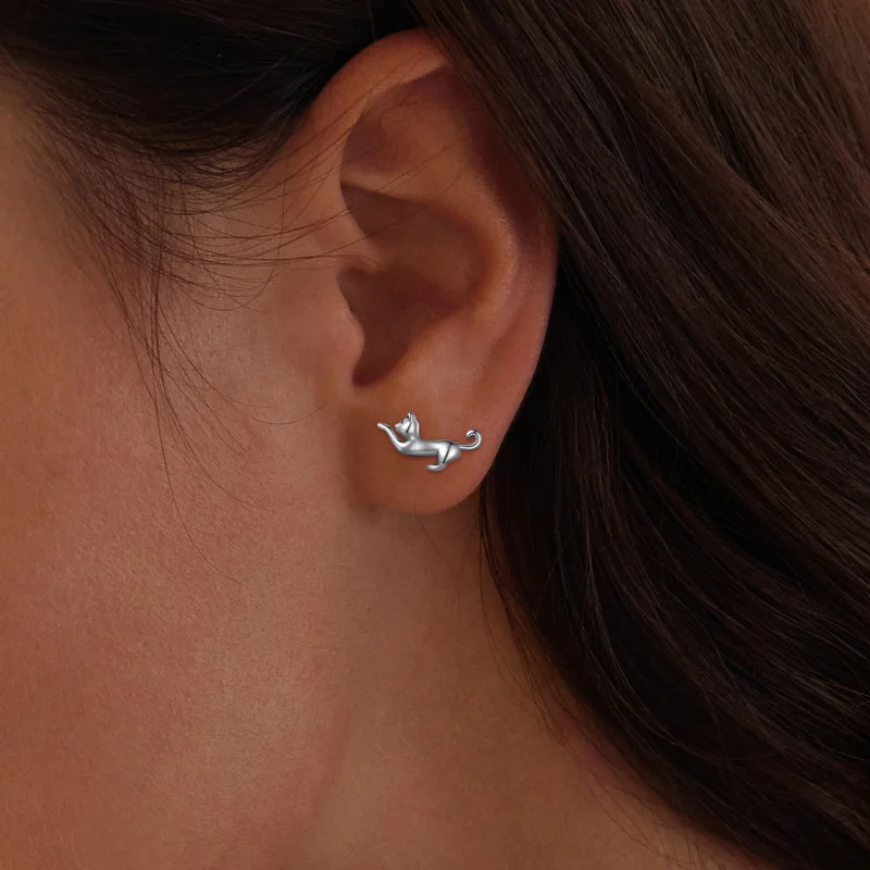 (Bild für) Pandora Style Katzen-Stecker Ohrringe - SCE1630 - Ansicht 9