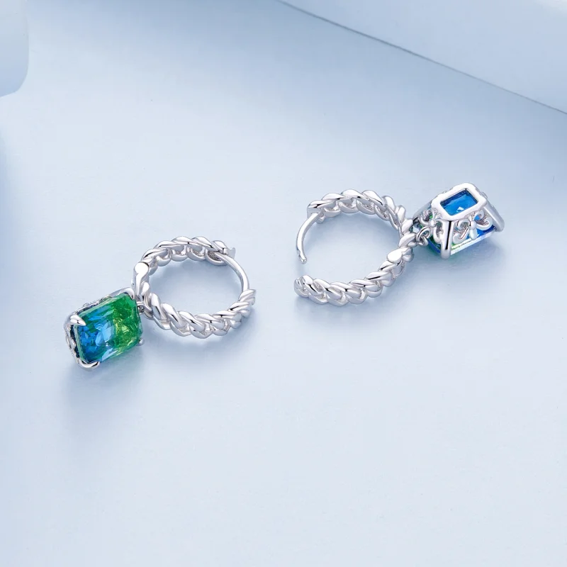 (Bild für) Pandora Style Ketten-Reifohrringe - BSE887 - Ansicht 4