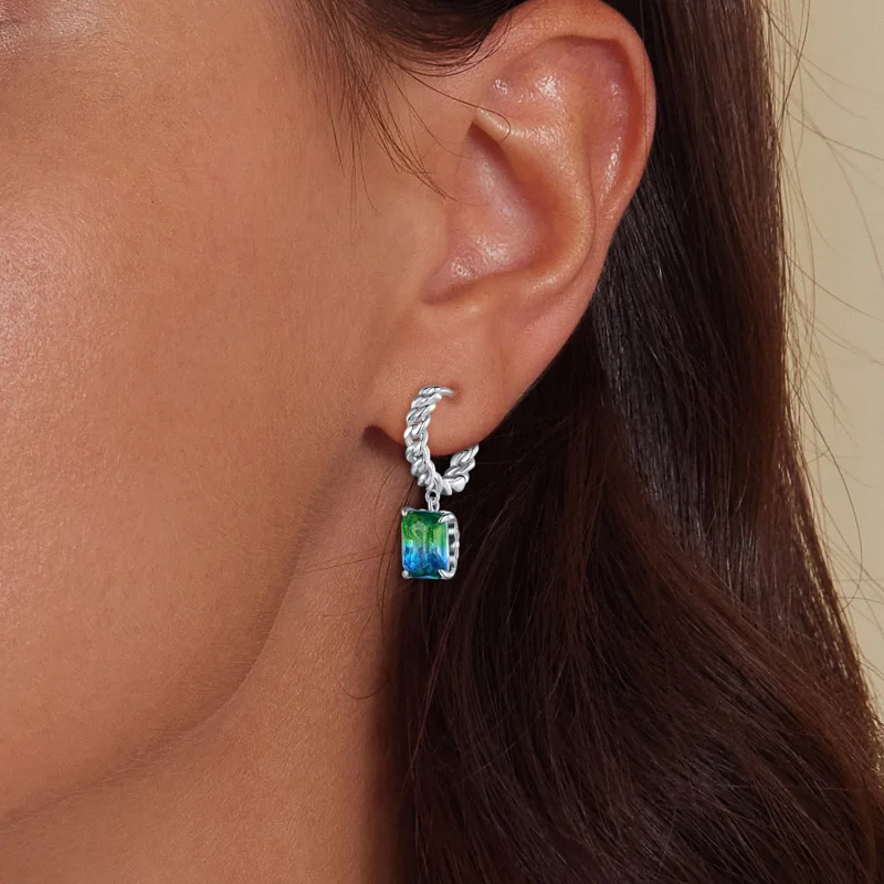 (Bild für) Pandora Style Ketten-Reifohrringe - BSE887 - Ansicht 6