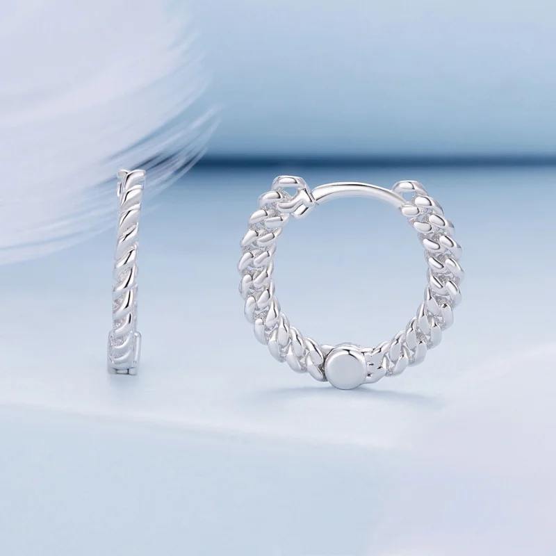 (Bild für) Pandora Style Ketten-Reifohrringe - BSE906 - Ansicht 2