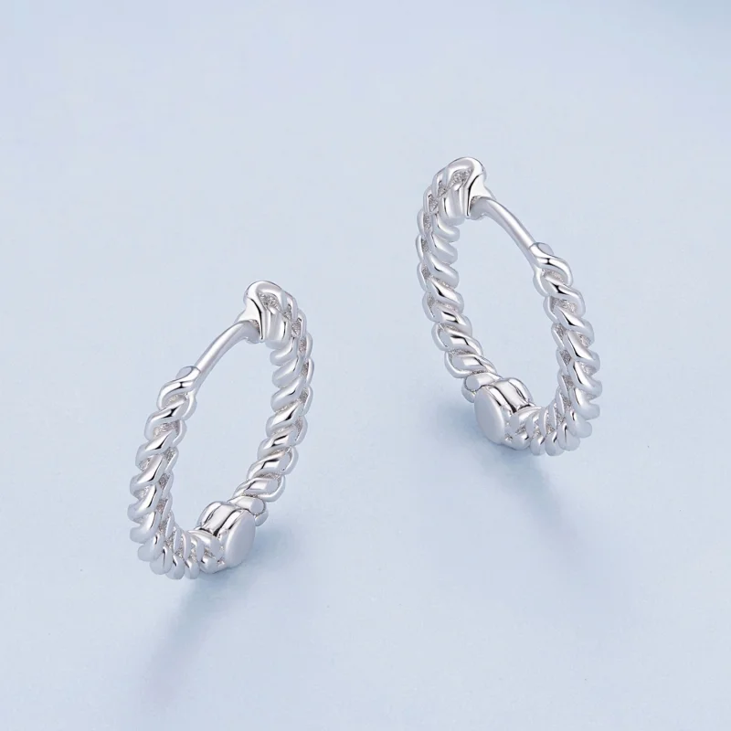 (Bild für) Pandora Style Ketten-Reifohrringe - BSE906 - Ansicht 3