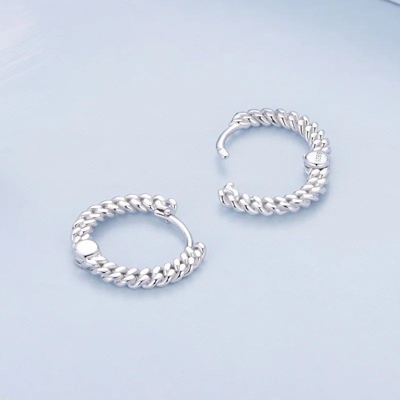(Bild für) Pandora Style Ketten-Reifohrringe - BSE906 - Ansicht 4