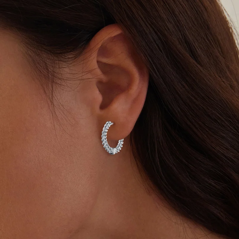 (Bild für) Pandora Style Ketten-Reifohrringe - BSE906 - Ansicht 5