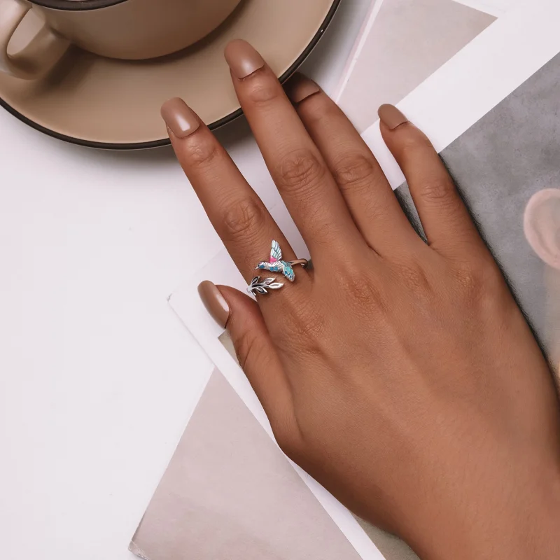 (Bild für) Pandora Style Kingfisher Open Ring - BSR483-E - Ansicht 4
