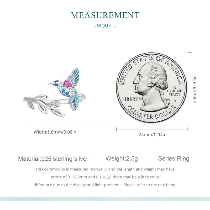 (Bild für) Pandora Style Kingfisher Open Ring - BSR483-E - Ansicht 7