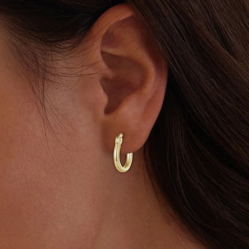 (Bild für) Pandora Style Kleine Reifenförmige Einfache Silber-Ohrringe - SCE1608-SB - Ansicht 2