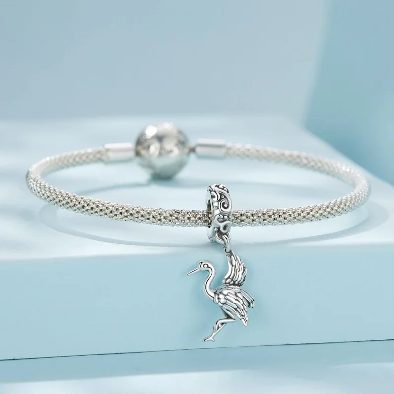(Bild für) Pandora Style Kranich-Anhänger - SCC2634 - Ansicht 3